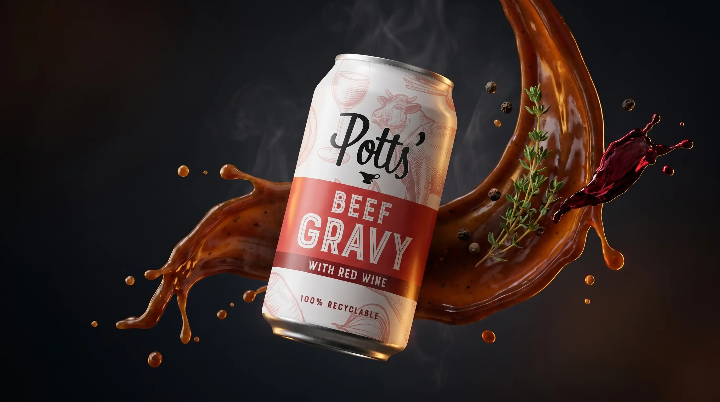 Potts' Beef & Red Wine Gravy pouring